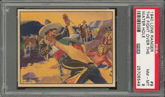 1940 R83 Gum, Inc. "Lone Ranger" #9 "The Fight Over the Water Hole" – PSA NM-MT 8 "1 of 3!"